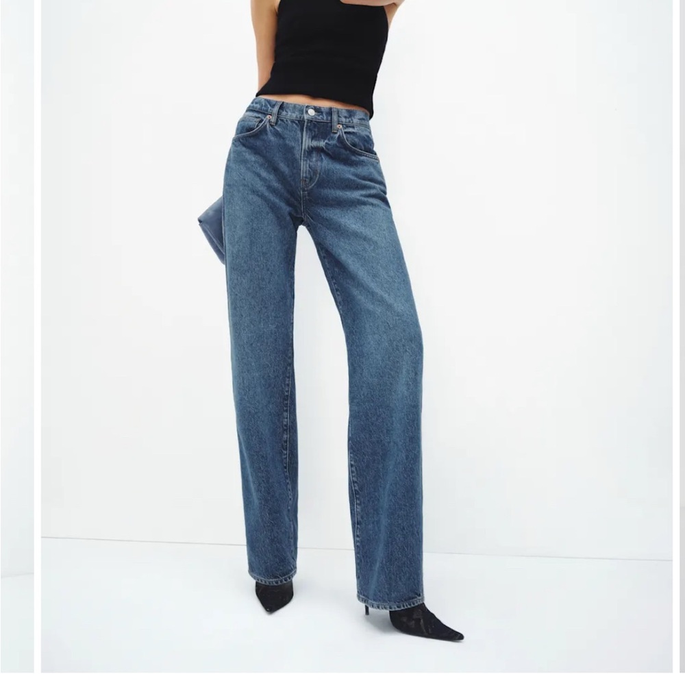 Reformation Val 90s Mid Rise Straight Jeans in Pelican